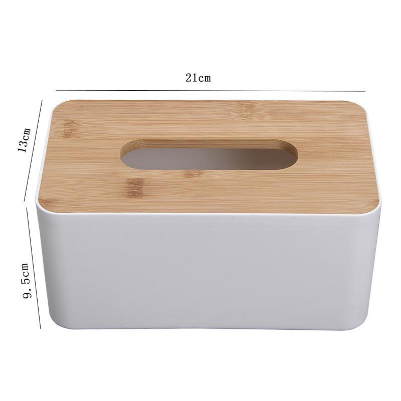 Nordic Bamboo Cover Tissue Box for Bedroom, Living Room, Hotel - Creative Desktop Napkin Storage with LOGO