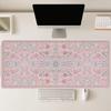 Pink Flowers Mouse Pad Large Computer Office Game Table Mat Rubber Antislip Stitched Edge Keyboard Mats 90x40 Xxl Desk Pads