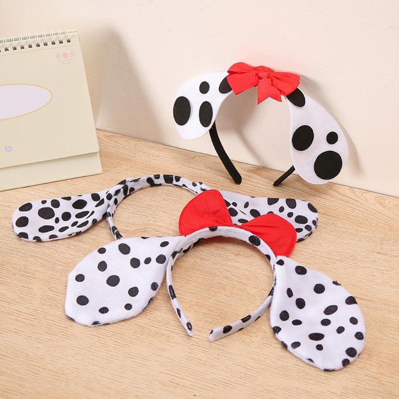 Puppy Headbands Cosplay Spotted Hairbands Dalmatian Headwear Makeup Washing Face Hairbands Birthday Party