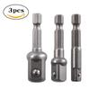 3 Pcs 1/4 3/8 1/2 Bit Drive Socket Adapter 360° Rotatable for Cordless Drill Ratchet Extension Socket Wrench Adapter Set