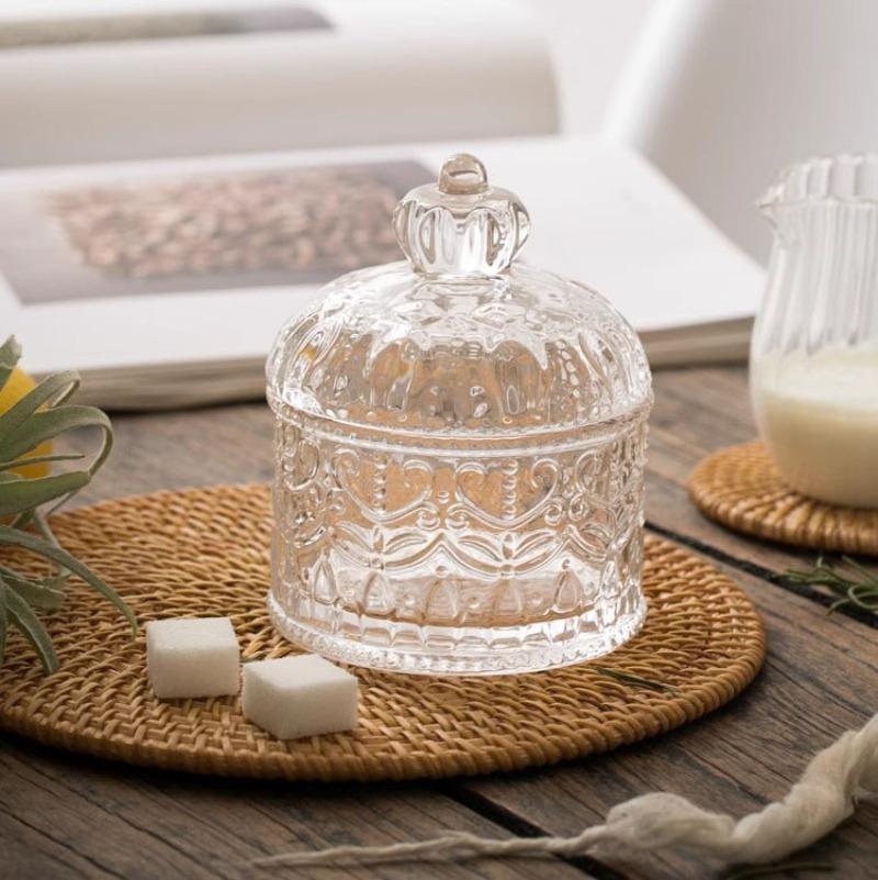 Crown Glass Jar Glass Candy Jar for Necklaces Snacks Hair Accs Jewelry Wedding Jewelry Box Jewelry Storage Case