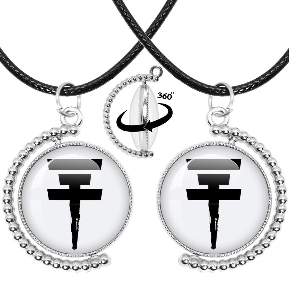 Neue Halskette Tokio Hotel Retro Rockband Pop Bill Kaulitz Band Glas Doppelseitig Drehbar Anhänger Halskette Schmuck Anhänger Fans