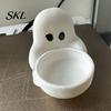 Ghost Themed Home Decoration Halloween Candle Holder, Cute 3D Printed Tea Light Holder for Decor Scented Candles, Small Tabletop Candy Dish