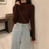 Half Sleeve Knit Sweater Women's Pullover Autumn New Inner Wear Base Layer Candy Top Women