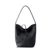 Small Commuter Leather Portable Bucket Bag Lazy Wind Ladies Large Capacity Girls Premium Sense Shoulder Bag Women