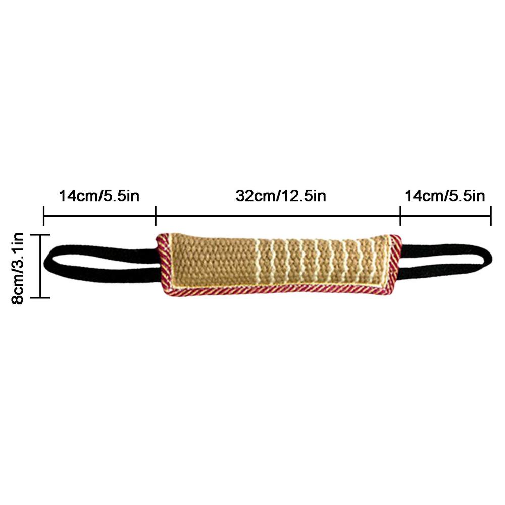 Dog Tug Toy Pet Bite Jute Tug Pillow With 2 Rope Handles Medium Large Dogs Training Toys for Malinois Pet Interative Toy