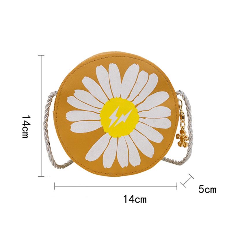Daisy Round Children's Crossbody Bag Girl's Fashion Shoulder Bags Flowers Child Purse Kids Messenger Bag Kid Wallet Clutch