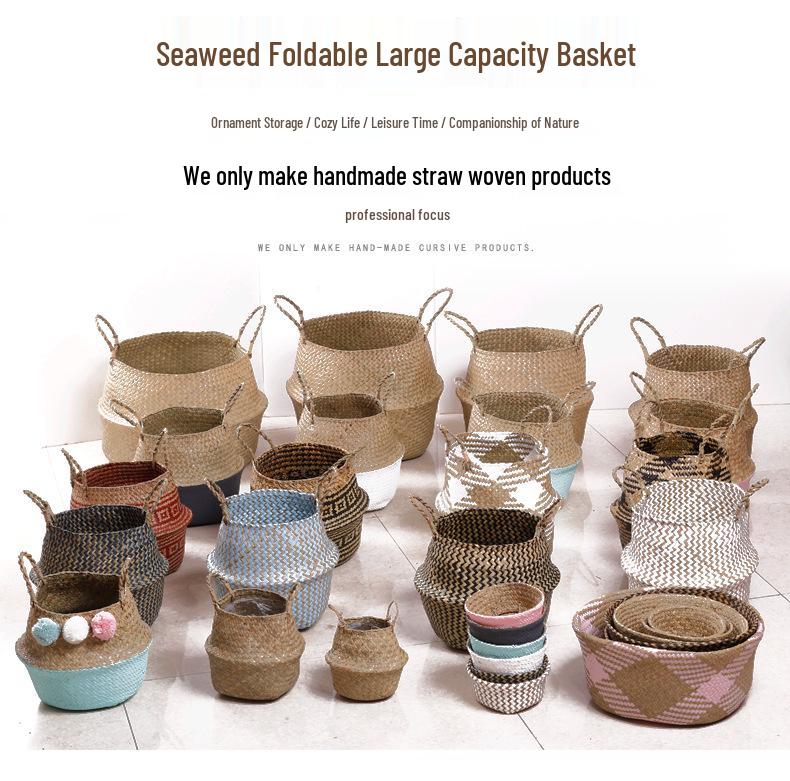 Mid-Autumn Festival Cattail Weave Handmade Plant Fiber Flower Pot