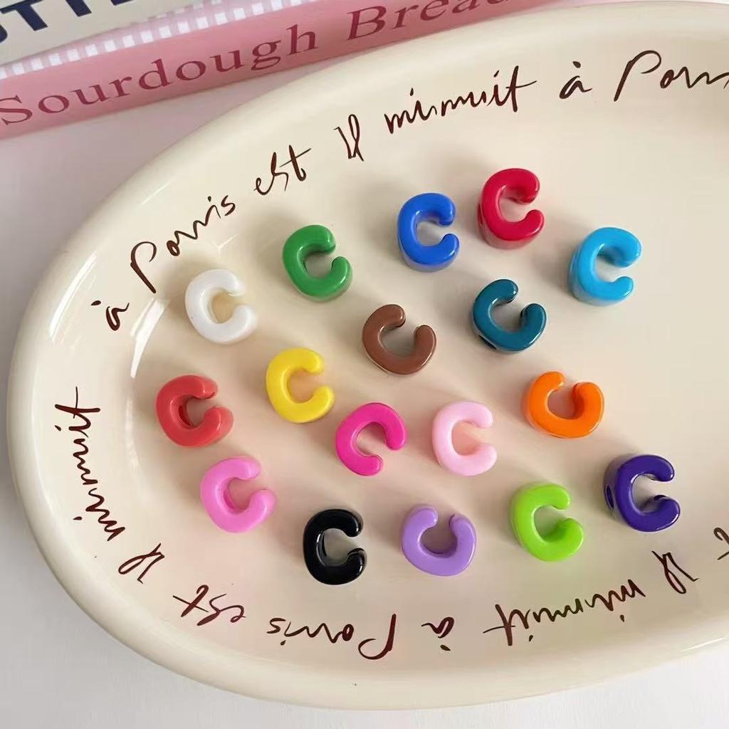 10 Stück/Los Bunte Englische Buchstabenperlen Für Schmuckherstellung DIY Dekoration Handykette Schlüsselanhänger Perlenstift Haaraccessoires