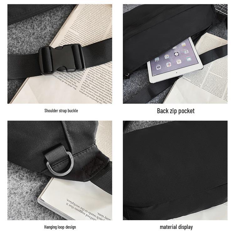 Large Capacity Unisex Chest & Crossbody Bag: Trendy Japanese Casual Style, Perfect for Workwear & Cycling.