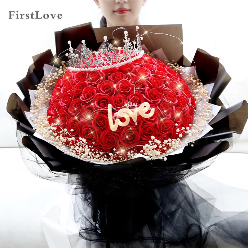 FirstLove 99 Red Rose Eternal Soap Flower Bouquet