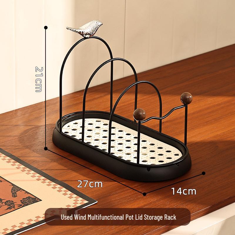 Multi-functional Kitchen Rack: Pot Lid, Cutting Board, and Plate Organizer