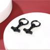 A Pair of Earrings Personality Cross Black Silver Male and Female Pendant with Titanium Steel Accessories Vintage Norse Mytholog