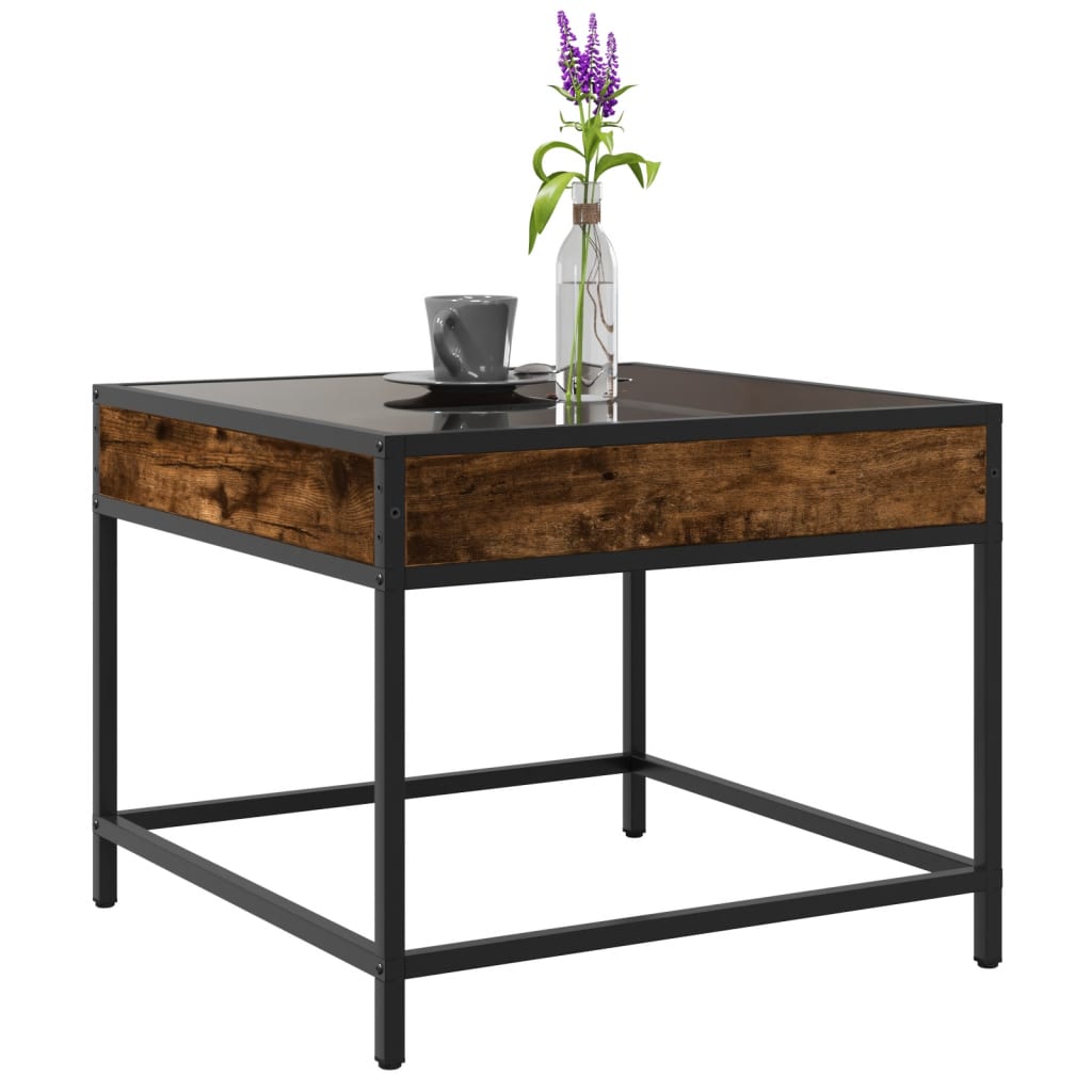 Infinity LED Coffee Table in Smoked Oak 50x50x41 cm