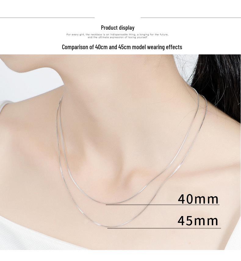 S925 Sterling Silver Women's Clavicle Necklace - Plain Snake Bone, Water Wave, Melon Seed, Ingot Chains. No Pendant Included.