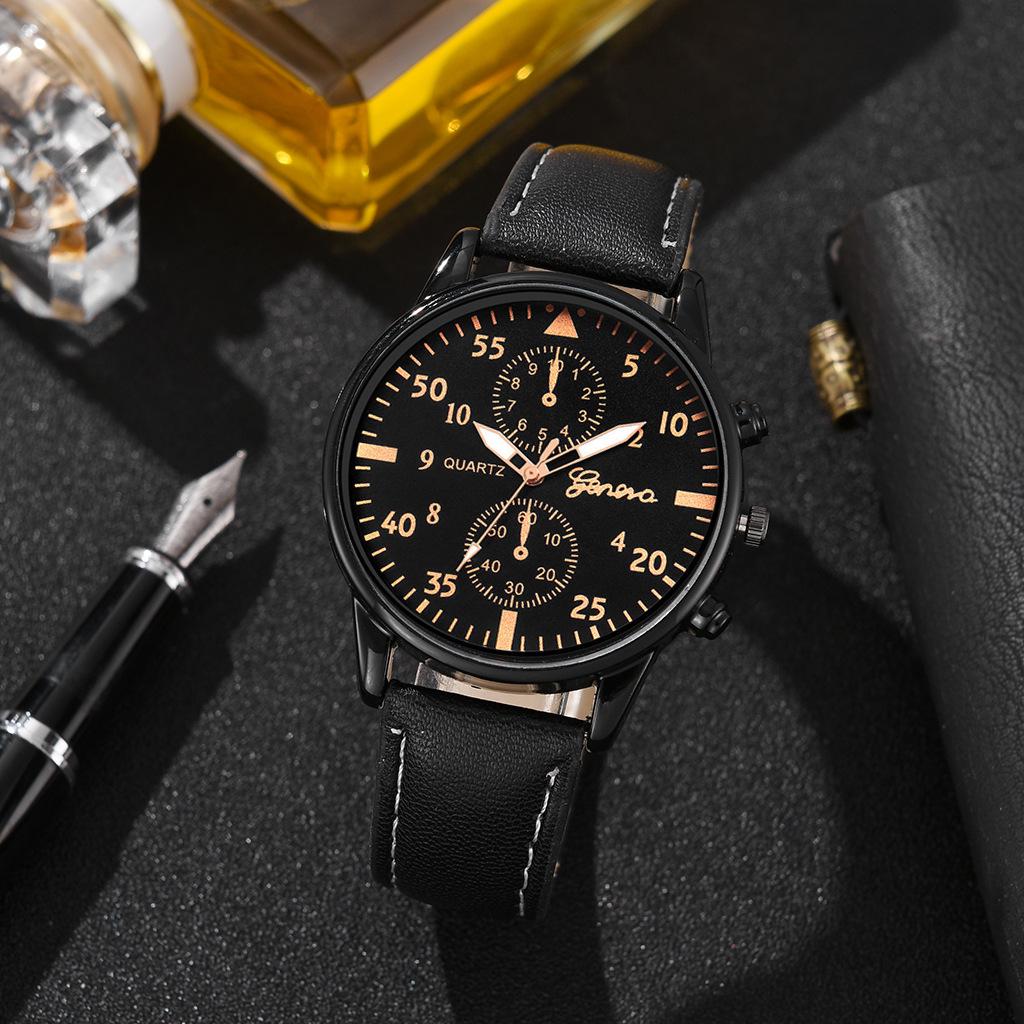 Men's Versatile Fashion Two-Eye Business Wristwatch