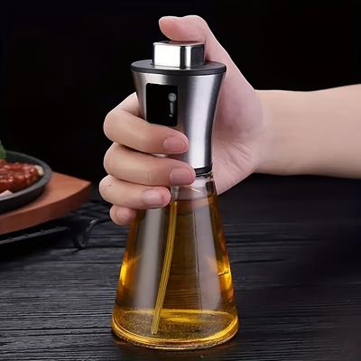 170 ml Edelstahl Glas Olivenölsprüher, Auslaufsicherer PVC-freier Sprühspender zum Kochen, Grillen, für Salat, Küchengebrauch