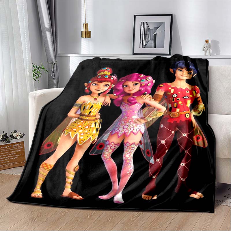Mia And Me Cartoon Print Flannel Throw Blanket Soft Warm Bed Cover For Kids Bedroom Living Room Sofa Home Decor Gift