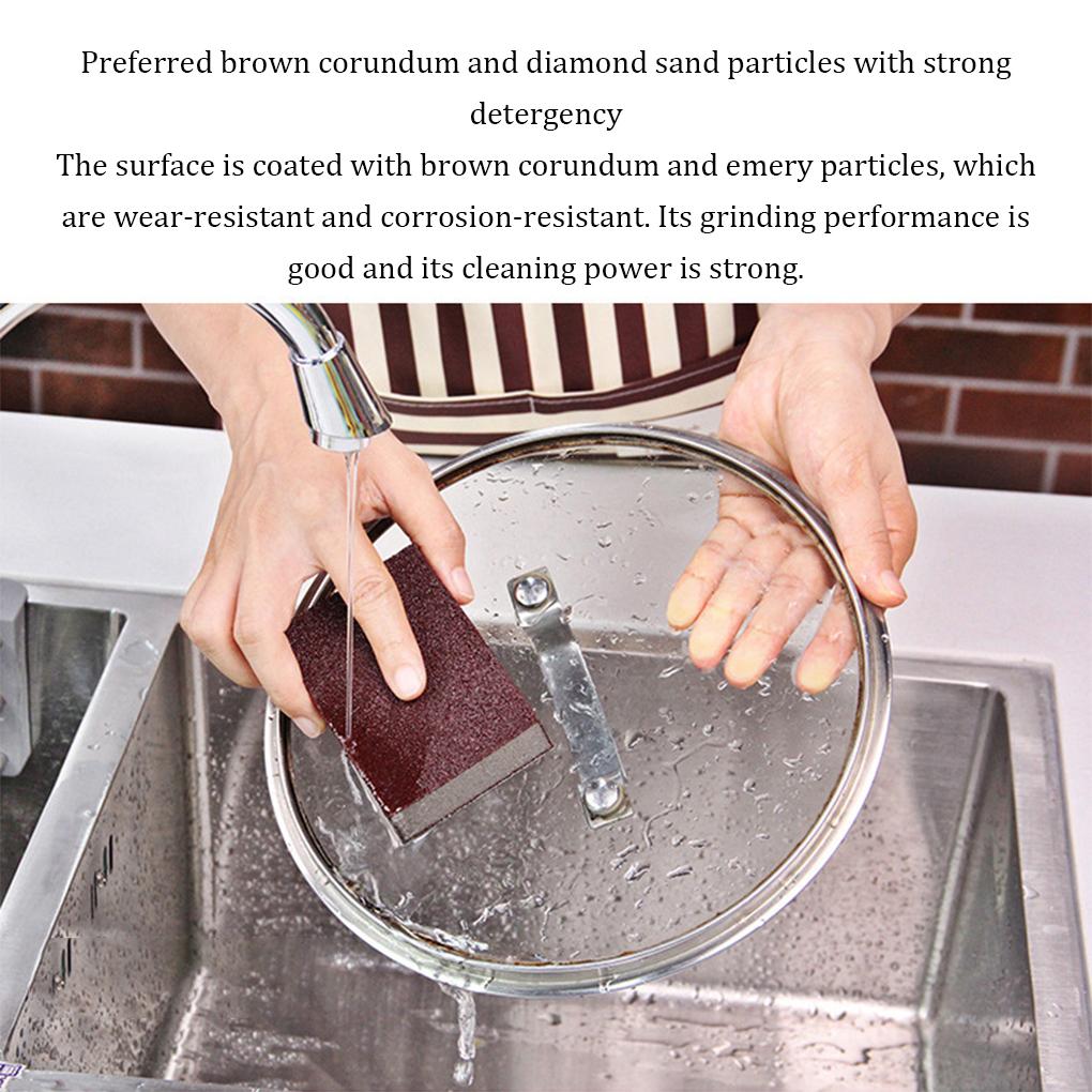 10 kusů čisticí drhnoucí houbičky na odstraňování rzi, drhnoucí houbičky pro domácnost, odvápňovací čisticí houbičky, smirkové kuchyňské nástroje