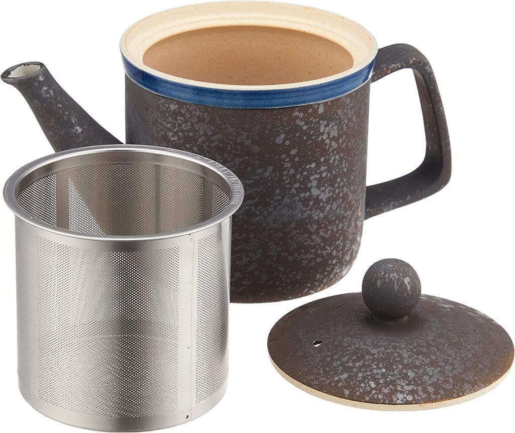 This Lightweight, Thin Black Porcelain Teapot, 8.5cm In Diameter and 350ml In Capacity, Includes a Super-stainless Steel Strainer with a Fine Mesh