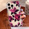 Rose red roses are suitable for Apple 16pro mobile phone case 15pro transparent 1413 airbag 12 trend 11 explosion