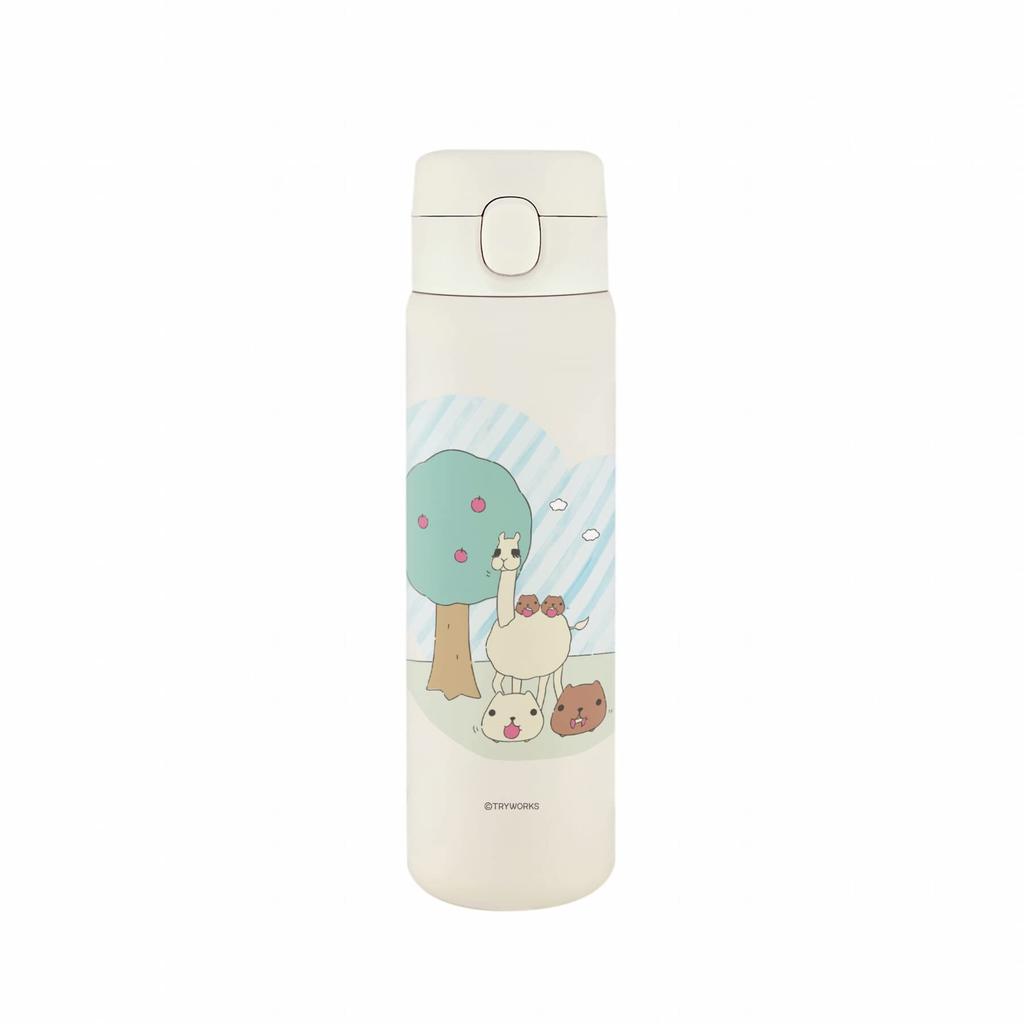 Capybara-san Stainless Steel One-Push Bottle, 480ml [OTONA Collection] 202-017