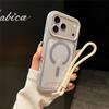 Applicable iPhone 17Pro mobile phone case cool high definition magnetic mobile phone case Apple 16 with hand rope anti-skid case