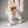 Fashion Fashion Faux Fur Serpentine winding Women Sandals Sexy Ankle Strap High heels Gladiator Sandals Female Banquet Party Pumps Shoes