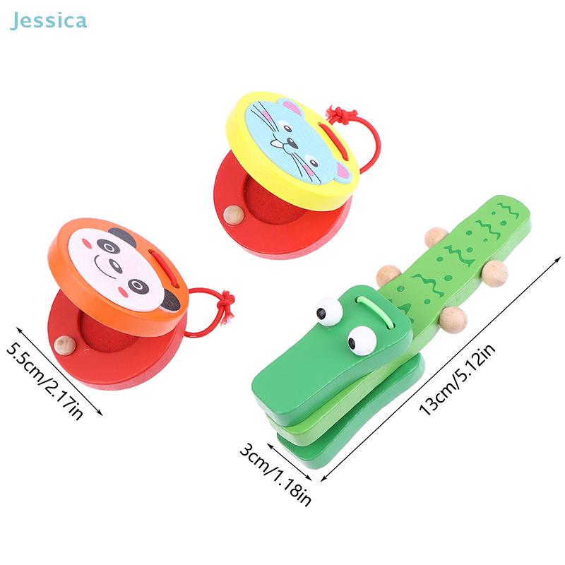 Wooden Clapper Educational Toy For Early Learning, Cartoon Musical Instrument For Children Ages 3-7