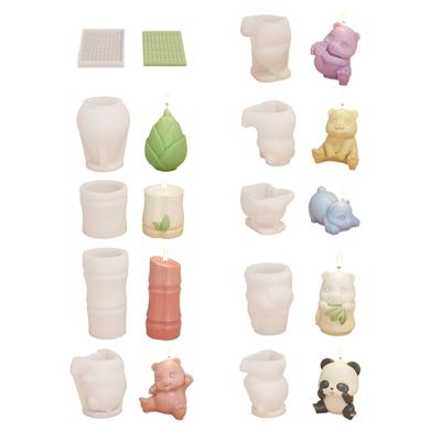 Stampi per Candele a Forma di Panda Creativo Stampi in Silicone di Bambù Strumenti per Decorare Torte Stampi in Silicone per Artigianato Fatto a Mano