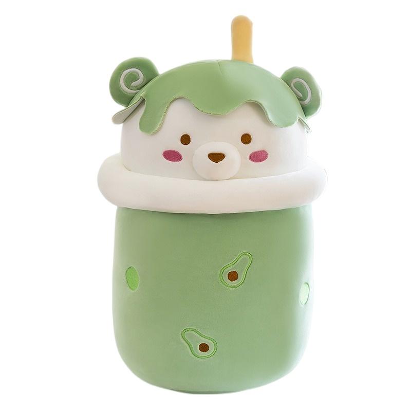 Cute Plush Milk Tea Bear Toy Pillow For Kids And Adults Soft And Cuddly