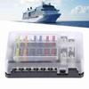 Sicherungskastenhalter mit 12-fach LED-Licht, wasserdicht und staubdicht, geeignet für Auto, Marine, Yacht, ABS-Konstruktion