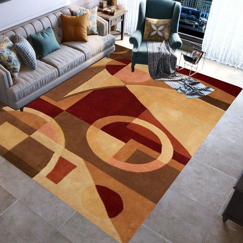 Fashionable Stylish Geometric Lines Washable Modern 3D Printing Carpet Mat Living Room Bedroom Toilets Rugs Area Rug