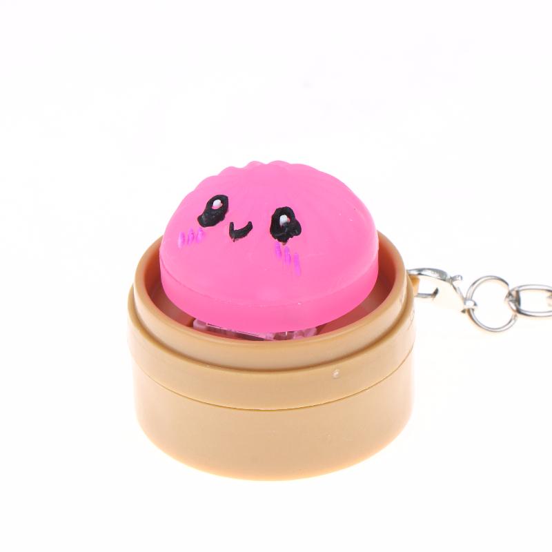 Portachiavi Spremibili Mini Panini al Vapore Carini Kawaii con Design Morbido Anti-Stress Perfetti per Decorazione Zaino Gadget per Feste Regali per Bambini