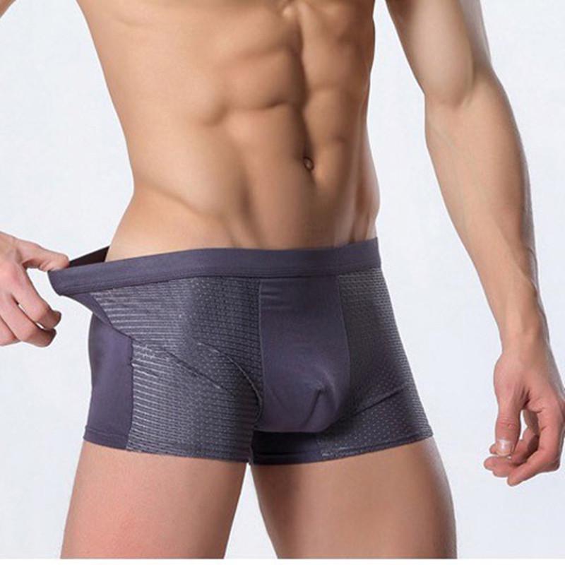 Mesh Ice Silk Men's Plus Size Breathable Mid-Rise Boxer Briefs