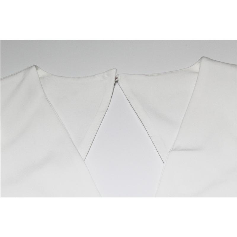 Women's Pure White Foam Sleeve Deep V Waist Halter Elegant Fashion Dress