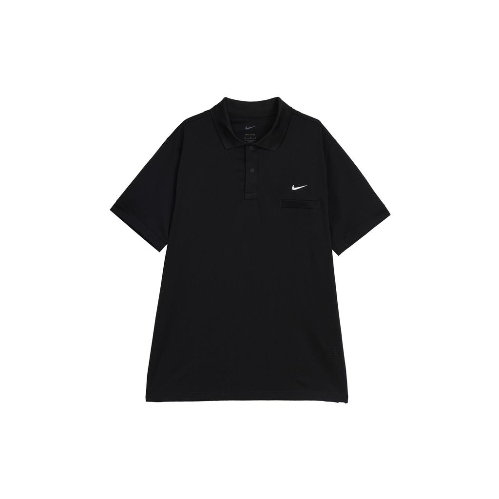 Nike Solid Color Breathable Short Sleeve Polo Shirt Men Tops Black FB5297-010