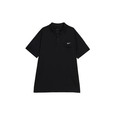 Solid Color Breathable Short Sleeve Polo Shirt Men Tops Black FB5297-010