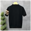 Korean Style Summer Fashion Men's Striped Color O Neck Short Sleeve Breathable Casual Trendy T Shirts