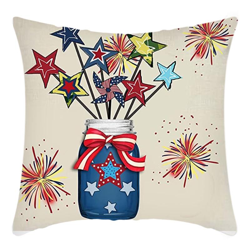 Independence Day Pillow Case Flag Print Home Living Room Bedside Decoration Pillow Cushion Pillow Case