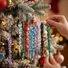 12Pcs Acrylic Xmas Icicle Pendants Shatterproof Ice Strip Hanging Ornaments  Winter Holiday