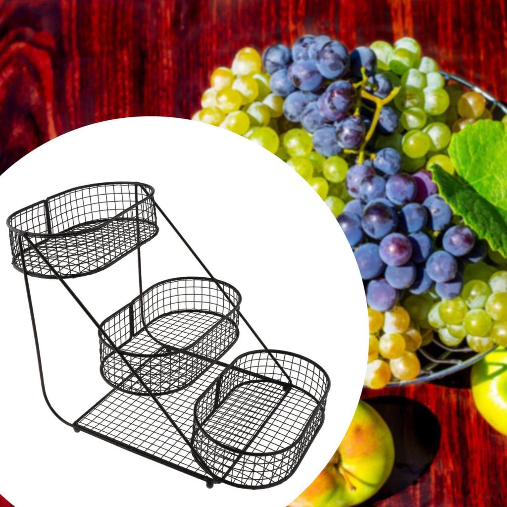 3 Tier Countertop Fruit Basket Fruits Stand Holder Vegetables Storage Rack for Kitchen