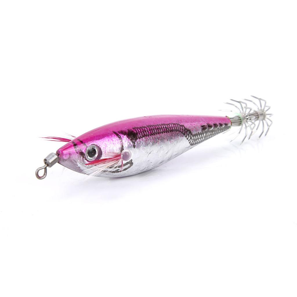 10cm High Quality Squid Fish Hook Lure Bait Parts Fishing Accessory(rose red)