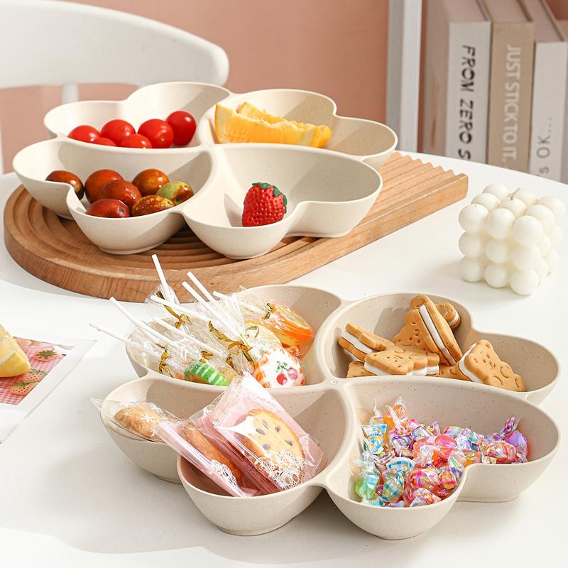 Creative Fruit Candy Tray Heart Shaped Dried Fruit Nut Organizer Household Salads Snack Bowl Divided Dessert Tray Container