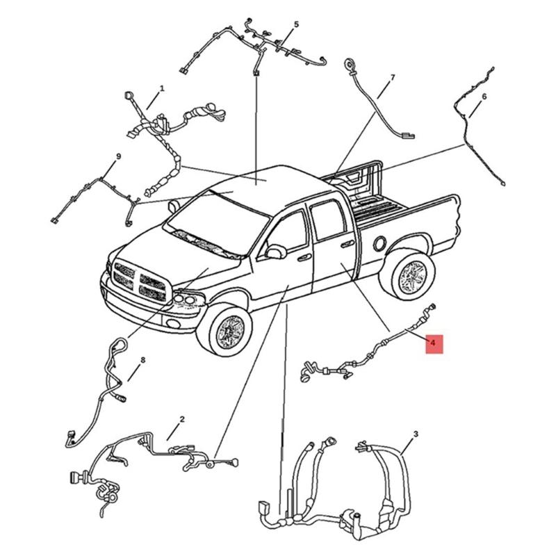 Rear Door Wiring Harness With Connectors for 1500 2500 3500 4500 2004-10 645-506 645506 56051931AA 56051931AB 56051694AA