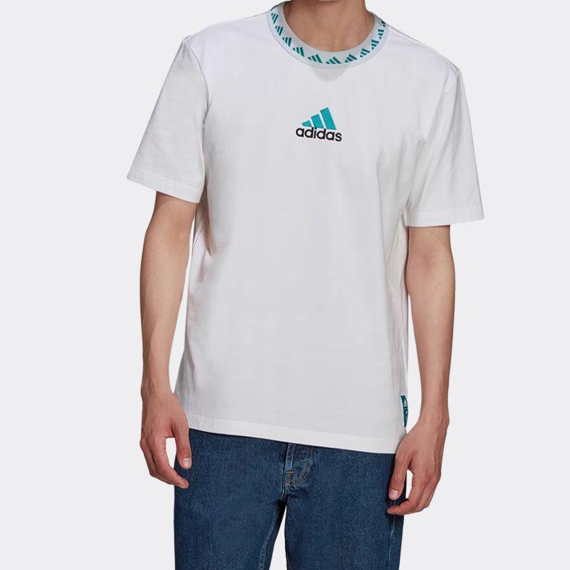 Adidas Loose Breathable Round Neck Short Sleeve T-Shirt Men Tops White GR4254