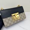 [Pre-Owned] Padlock Moonlight Treasure Box Series Metal Lock Logo Canvas And Leather Crossbody Bag Small - Excellent #OM15DE