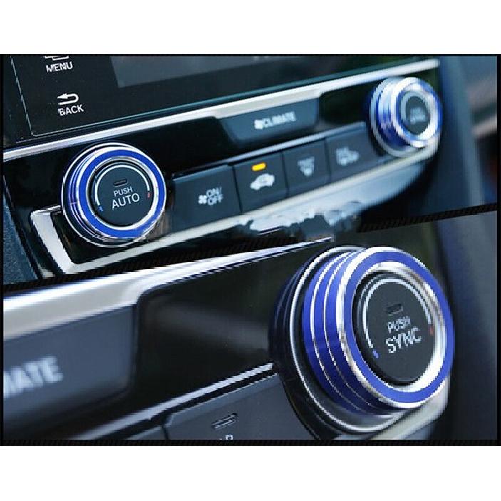 Blue Center Console Air Condition Knob Cover Trim For Honda Civic 2016-