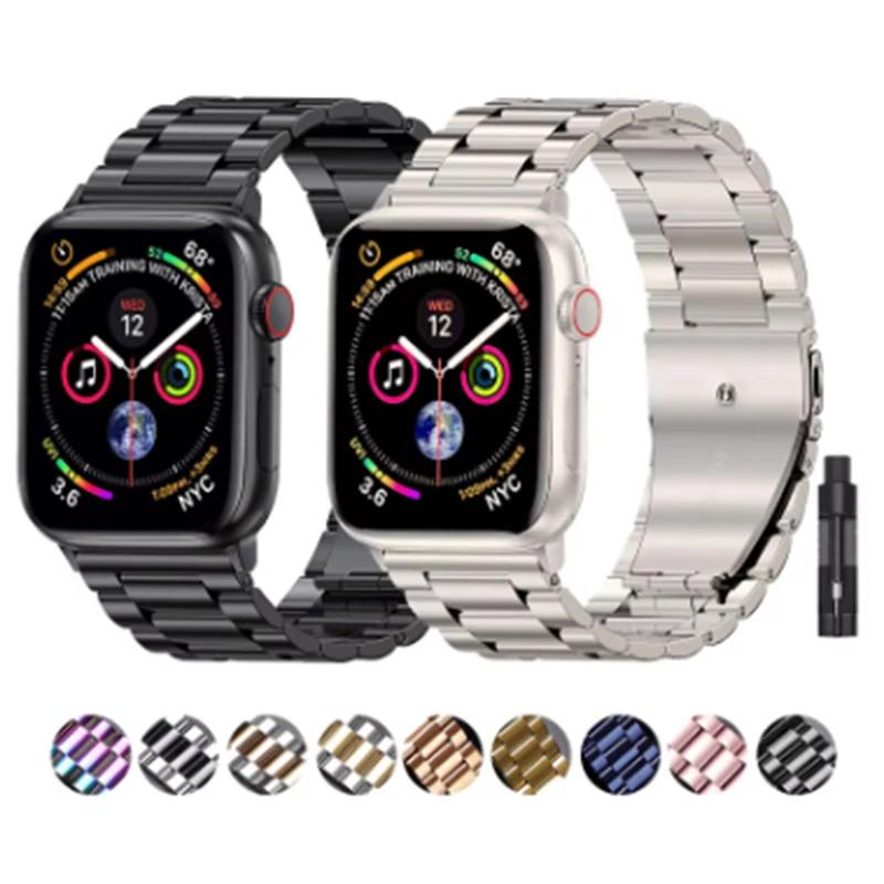 Stainless Steel Strap For Apple Watch Ultra 2 49 45 41 40 46 38 42 44mm Metal Band Bracelet For iWatch Series 10 9 8 7 6 5 4
