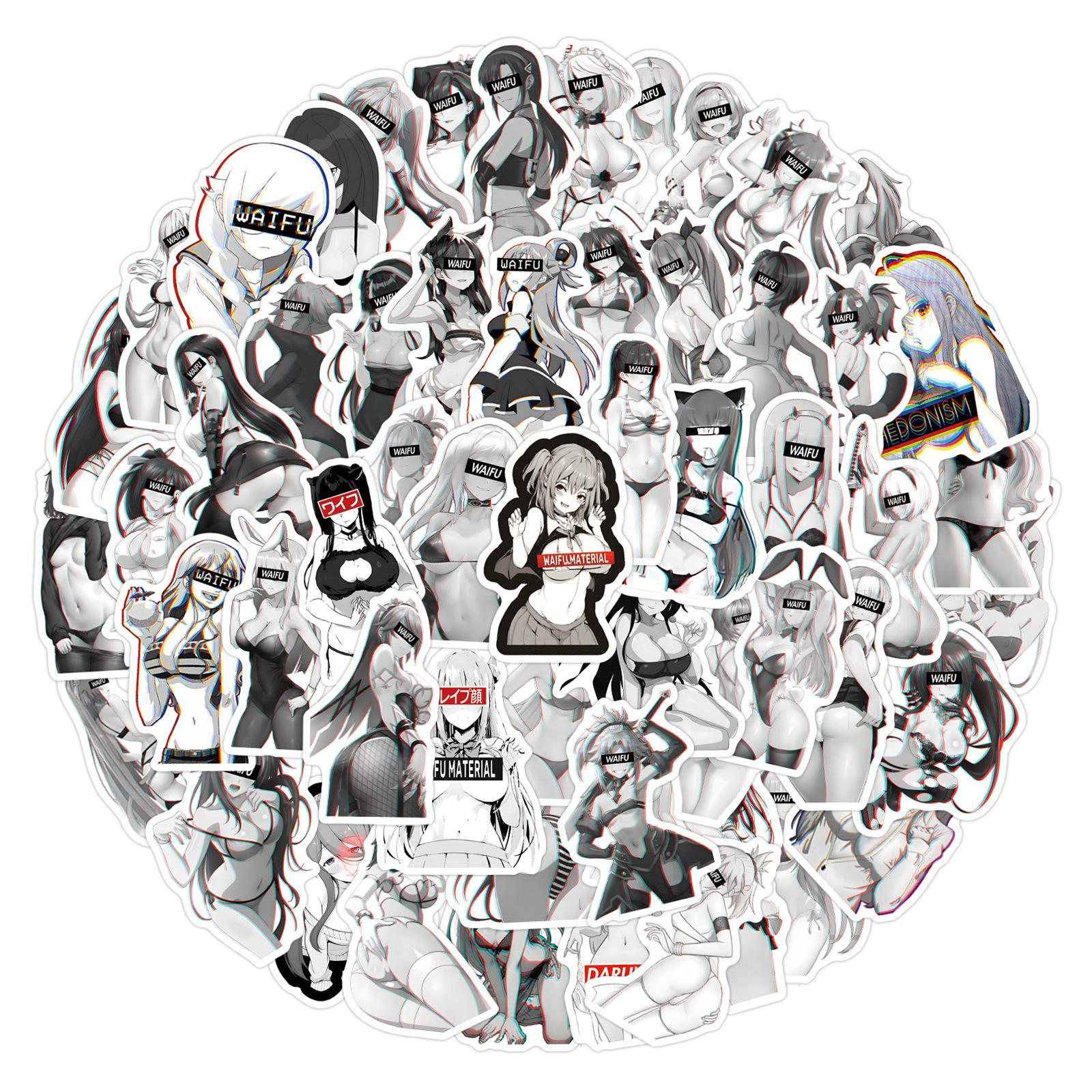 

110 Сексуальных WAIFU Девушек Дудл Наклеек Декоративные Наклейки для Скейтборда Чемодана Водонепроницаемые Наклейки